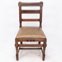 J. P. Seddon Attributed, Aesthetic Movement Oak Side Chair with Ebonised Circles - Thumbnail 2