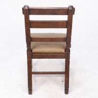 J. P. Seddon Attributed, Aesthetic Movement Oak Side Chair with Ebonised Circles - Thumbnail 16