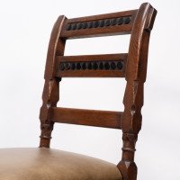J. P. Seddon Attributed, Aesthetic Movement Oak Side Chair with Ebonised Circles - Thumbnail 7