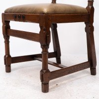 J. P. Seddon Attributed, Aesthetic Movement Oak Side Chair with Ebonised Circles - Thumbnail 14