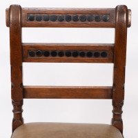 J. P. Seddon Attributed, Aesthetic Movement Oak Side Chair with Ebonised Circles - Thumbnail 6