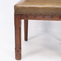 John Pollard Seddon a Rare Gothic Oak Armchair with Carved Dog Heads to the Arms - Thumbnail 13