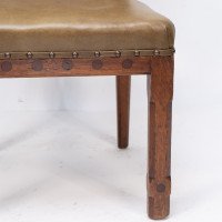 John Pollard Seddon a Rare Gothic Oak Armchair with Carved Dog Heads to the Arms - Thumbnail 14