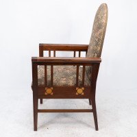 G. M. Ellwood for J. S. Henry. A Rare Progressive New Art Armchair with Fruitwood Inlays - Thumbnail 4