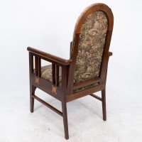 G. M. Ellwood for J. S. Henry. A Rare Progressive New Art Armchair with Fruitwood Inlays - Thumbnail 15
