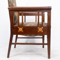 G. M. Ellwood for J. S. Henry. A Rare Progressive New Art Armchair with Fruitwood Inlays - Thumbnail 11