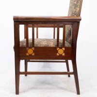 G. M. Ellwood for J. S. Henry. A Rare Progressive New Art Armchair with Fruitwood Inlays - Thumbnail 12