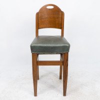 William Birch. Arts & Crafts High Seat Music Chair with Leather Seat - Thumbnail 2