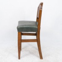 William Birch. Arts & Crafts High Seat Music Chair with Leather Seat - Thumbnail 4