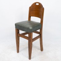 William Birch. Arts & Crafts High Seat Music Chair with Leather Seat - Thumbnail 3