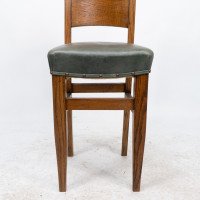 William Birch. Arts & Crafts High Seat Music Chair with Leather Seat - Thumbnail 10