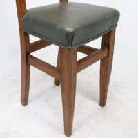 William Birch. Arts & Crafts High Seat Music Chair with Leather Seat - Thumbnail 9