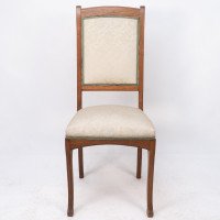 Leon Benouville. An Art Nouveau Oak Desk or Side Chair with Subtle Organic Lines - Thumbnail 2