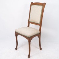 Leon Benouville. An Art Nouveau Oak Desk or Side Chair with Subtle Organic Lines - Thumbnail 3