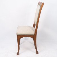 Leon Benouville. An Art Nouveau Oak Desk or Side Chair with Subtle Organic Lines - Thumbnail 4