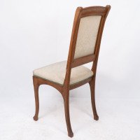 Leon Benouville. An Art Nouveau Oak Desk or Side Chair with Subtle Organic Lines - Thumbnail 14