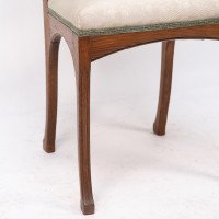 Leon Benouville. An Art Nouveau Oak Desk or Side Chair with Subtle Organic Lines - Thumbnail 10
