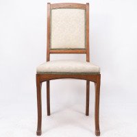 Leon Benouville. An Art Nouveau Oak Desk or Side Chair with Subtle Organic Lines - Thumbnail 6
