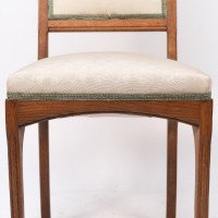Leon Benouville. An Art Nouveau Oak Desk or Side Chair with Subtle Organic Lines - Thumbnail 9