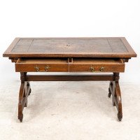 Bruce Talbert Attributed, for Cox & Sons. A Good Period Gothic Revival Oak Desk - Thumbnail 3