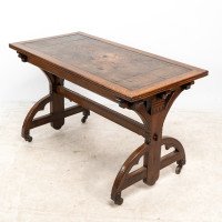 Bruce Talbert Attributed, for Cox & Sons. A Good Period Gothic Revival Oak Desk - Thumbnail 6