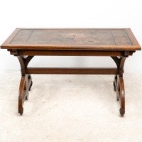 Bruce Talbert Attributed, for Cox & Sons. A Good Period Gothic Revival Oak Desk - Thumbnail 7