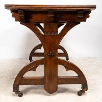 Bruce Talbert Attributed, for Cox & Sons. A Good Period Gothic Revival Oak Desk - Thumbnail 9