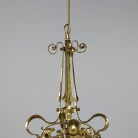 Rare Pair of Arts & Crafts Hand-hammered Ceiling Lamps - Thumbnail 6