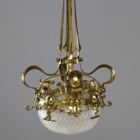 Rare Pair of Arts & Crafts Hand-hammered Ceiling Lamps - Thumbnail 9