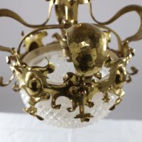 Rare Pair of Arts & Crafts Hand-hammered Ceiling Lamps - Thumbnail 15
