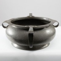 English Art Deco Hand-hammered Fruit Bowl or Centrepiece with Extending Handles - Thumbnail 7