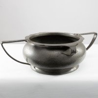 English Art Deco Hand-hammered Fruit Bowl or Centrepiece with Extending Handles - Thumbnail 8