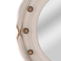 A Regency Style Circular Convex Mirror with Ball & Ribbon Decoration - Thumbnail 8