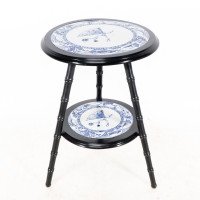 Brown-Westhead, Moore & Co., Aesthetic Ebonised Side Table with Jeddo Plates - Thumbnail 7