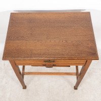 A Well-Crafted Glasgow-Style Arts & Crafts Oak Needlework Box - Thumbnail 8
