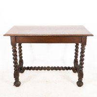 A Gothic Revival Style Quarter Sawn Oak Barley Twist Hall or Centre Table - Thumbnail 2