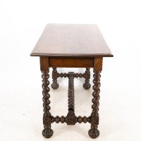 A Gothic Revival Style Quarter Sawn Oak Barley Twist Hall or Centre Table - Thumbnail 4