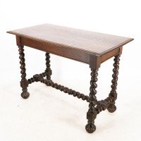 A Gothic Revival Style Quarter Sawn Oak Barley Twist Hall or Centre Table - Thumbnail 3