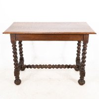 A Gothic Revival Style Quarter Sawn Oak Barley Twist Hall or Centre Table - Thumbnail 6