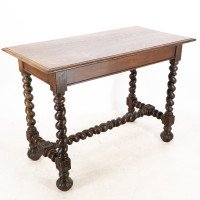 A Gothic Revival Style Quarter Sawn Oak Barley Twist Hall or Centre Table - Thumbnail 5