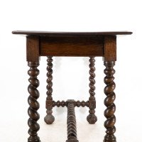 A Gothic Revival Style Quarter Sawn Oak Barley Twist Hall or Centre Table - Thumbnail 15