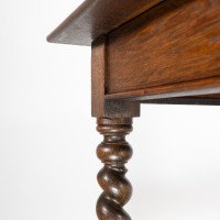 A Gothic Revival Style Quarter Sawn Oak Barley Twist Hall or Centre Table - Thumbnail 19