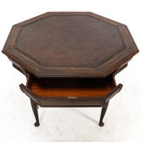 Continental Walnut Octagonal Center Table in the Manner of Henry Van Der Velde - Thumbnail 9
