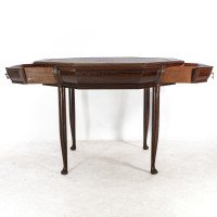 Continental Walnut Octagonal Center Table in the Manner of Henry Van Der Velde - Thumbnail 12