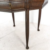 Continental Walnut Octagonal Center Table in the Manner of Henry Van Der Velde - Thumbnail 11