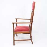 Liberty & Co., Two Arts & Crafts Mahogany Armchairs with Stylized Floral Inlays - Thumbnail 15