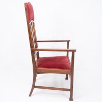 Liberty & Co., Two Arts & Crafts Mahogany Armchairs with Stylized Floral Inlays - Thumbnail 16