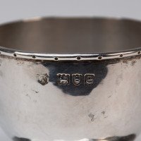 C. R. Ashbee GOH. A Rare Pair of Arts & Crafts Handcrafted Hammered Silver Salts - Thumbnail 13