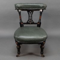 Ogdens of Manchester. An Aesthetic Movement Ebonised & Parcel Gilt Nursing Chair - Thumbnail 2