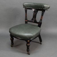 Ogdens of Manchester. Aesthetic Movement Ebonised & Parcel Gilt Nursing Chair - Thumbnail 3